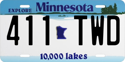 MN license plate 411TWD