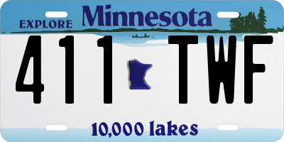MN license plate 411TWF