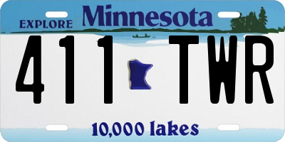 MN license plate 411TWR