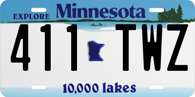 MN license plate 411TWZ