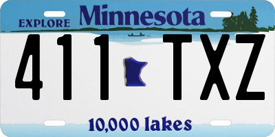 MN license plate 411TXZ