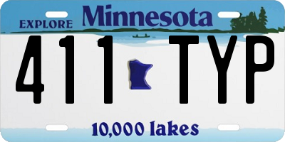 MN license plate 411TYP