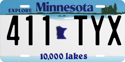 MN license plate 411TYX