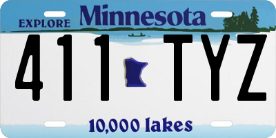 MN license plate 411TYZ