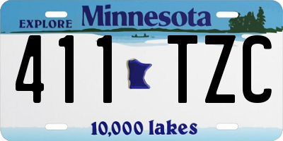 MN license plate 411TZC