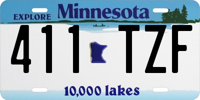 MN license plate 411TZF