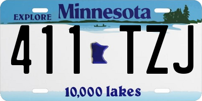 MN license plate 411TZJ