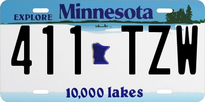 MN license plate 411TZW