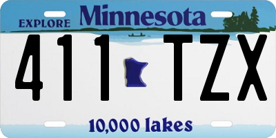 MN license plate 411TZX