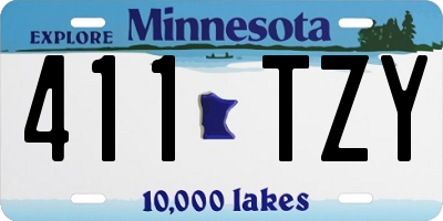MN license plate 411TZY