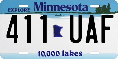 MN license plate 411UAF