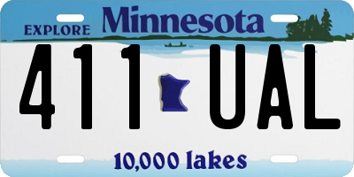 MN license plate 411UAL