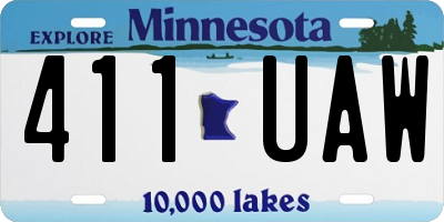 MN license plate 411UAW