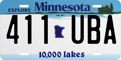 MN license plate 411UBA