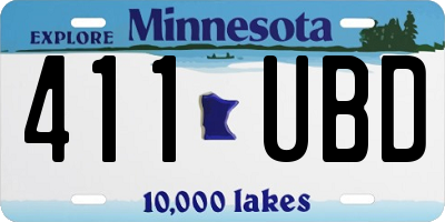 MN license plate 411UBD