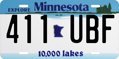 MN license plate 411UBF