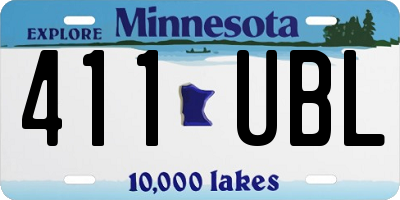 MN license plate 411UBL