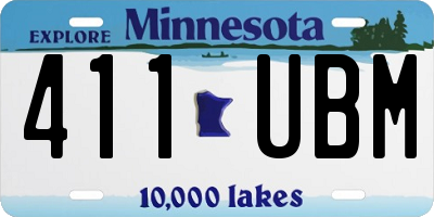 MN license plate 411UBM