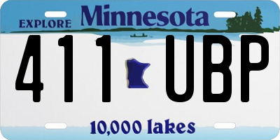 MN license plate 411UBP