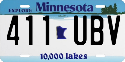 MN license plate 411UBV