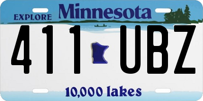 MN license plate 411UBZ