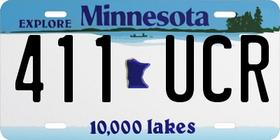 MN license plate 411UCR