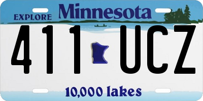 MN license plate 411UCZ