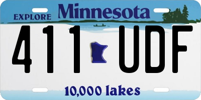 MN license plate 411UDF