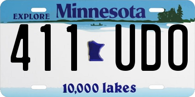 MN license plate 411UDO