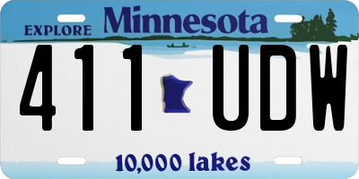 MN license plate 411UDW