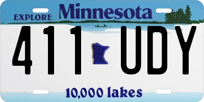 MN license plate 411UDY