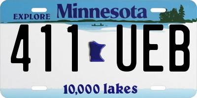 MN license plate 411UEB
