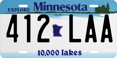 MN license plate 412LAA