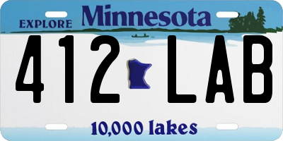 MN license plate 412LAB