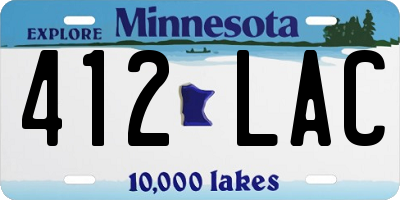 MN license plate 412LAC