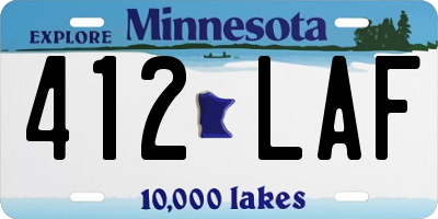 MN license plate 412LAF