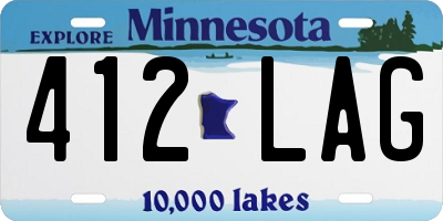 MN license plate 412LAG