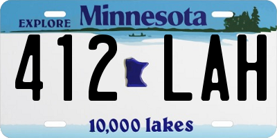 MN license plate 412LAH