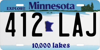 MN license plate 412LAJ