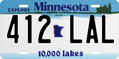 MN license plate 412LAL