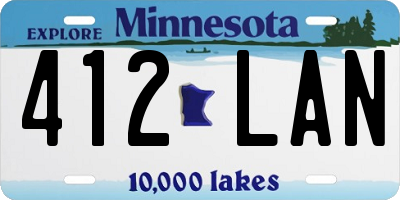 MN license plate 412LAN