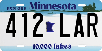 MN license plate 412LAR
