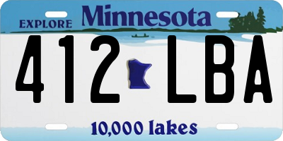 MN license plate 412LBA