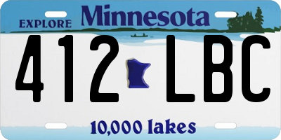 MN license plate 412LBC