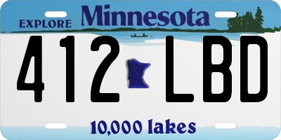 MN license plate 412LBD