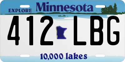 MN license plate 412LBG