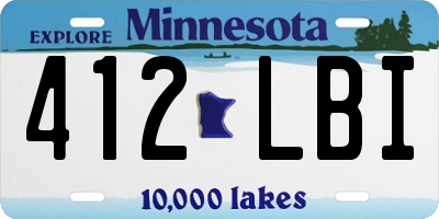 MN license plate 412LBI