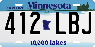 MN license plate 412LBJ