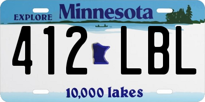 MN license plate 412LBL