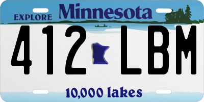 MN license plate 412LBM
